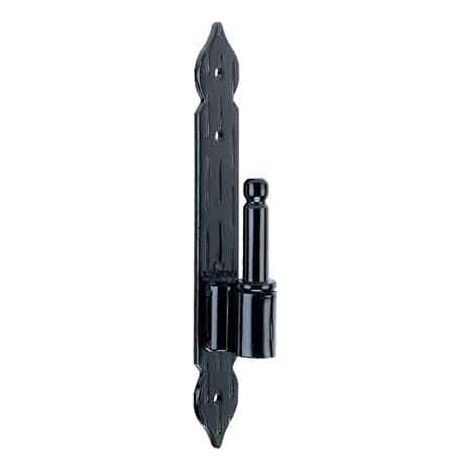 CARDINE SU PIASTRA 20x3 cm - Mod. Rigata, finitura Nero Goffrata