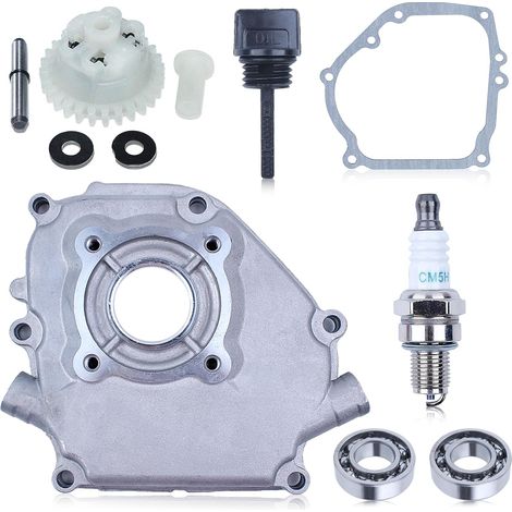 Adefol Joint de couvercle de carter moteur Kit d'engrenage de régulateur pour Honda GX160 GX200 5.5HP 6.5HP avec roulements de vilebrequin, jauge d'huile, assemblage d'équipement de régulateur pour 11 (1/5)