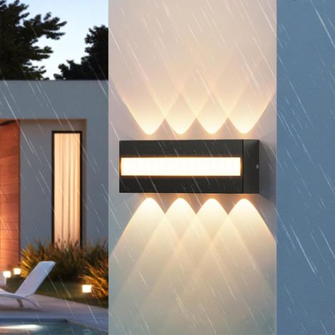 Murale Exterieure LED Applique Exterieur/Intérieur IP65 Étanche Blanc Chaud 3000K Lampe d'extérieur Lampe Murale en Aluminium Pour Salon, Jardin, Mur de Maison, Terrasse (1/5)