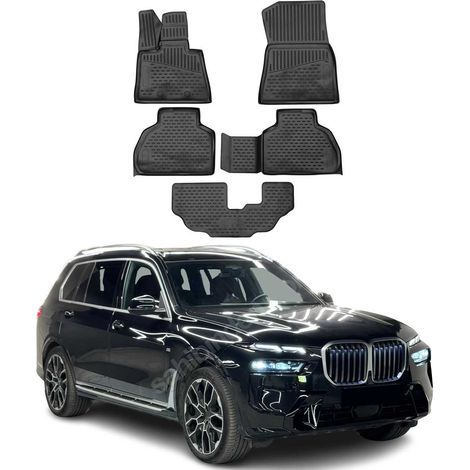 OMAC 3D Tapis de Sol Compatible avec BMW X7 G07 2019-2026 7Places en Caoutchouc Noir (1/5)