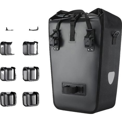 Bolsa impermeable para bicicleta, capacidad de 25 litros, color negro. (1/2)