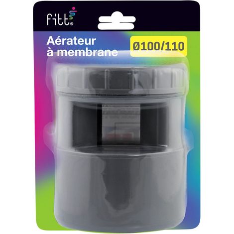 Interplast – Aérateur à membrane PVC évacuation Ø100/110 mm – Empêche les remontées d'odeurs – Conforme à l'article 42 du Règlement Sanitaire – Blister avec notice