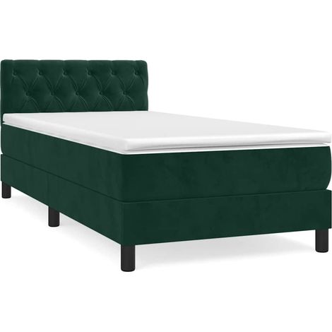 Maison Exclusive - Cama box spring con colchón terciopelo verde o (1/5)