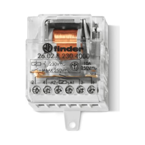 Relè ad impulsi 4 sequenze 2NO 10A 230V AC contatti dorati 26.04.8.230.4000