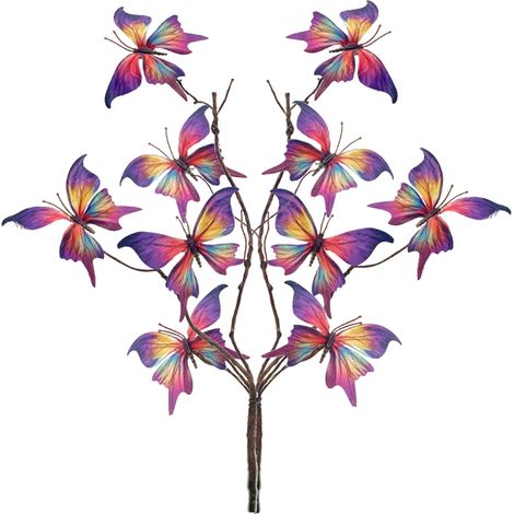 [Decoración de papel] Mariposa artificial, envoltorio de regalo, hibisco, morado, 2 piezas, decoración del hogar, animales, primavera, multicolor (1/5)