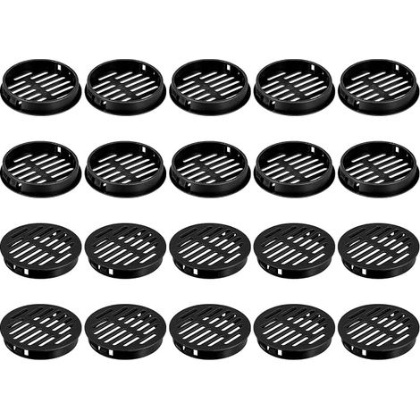 24pcs 60mm/2.36 inch Circular Soffite Ventilation Grilles Plastic Soffite Ventilation Cover Round Mesh Grille for Bathroom Kitchen Black (1/5)