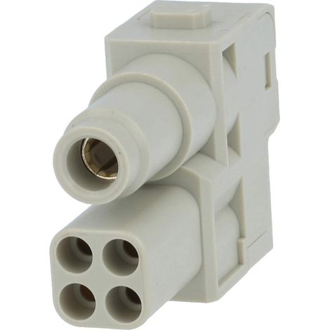 HARTING Han 70 Ampere Hybrid Modul Buchseneinsatz (F) Axialschraub- / Crimpanschluss, 5-polig 1/4 1000V - 400V Steuerkontakt, 70A/16A - 1 Stück (1/3)