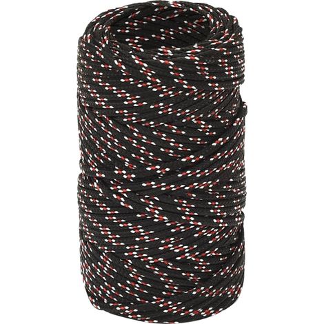 Corde de bateau, Corde de Chanvre, pour la Décoration, le Bricolage, le Jardinage Noir 2 mm 25 m Polypropylène OIB5599E (1/5)