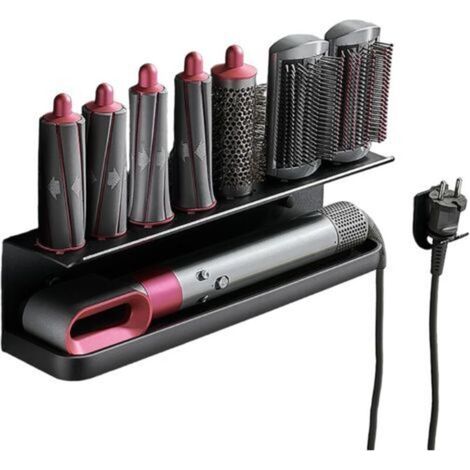 Storage Holder Replacement for, Storage Holder Compatible with Dyson Airwrap Styler with Adhesive, No Nail or Perforated to Install, Black (1/5)