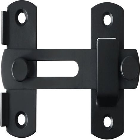 Set di 2 serrature per porte in acciaio inox, chiavistelli interni, finitura nero opaco. (1/5)