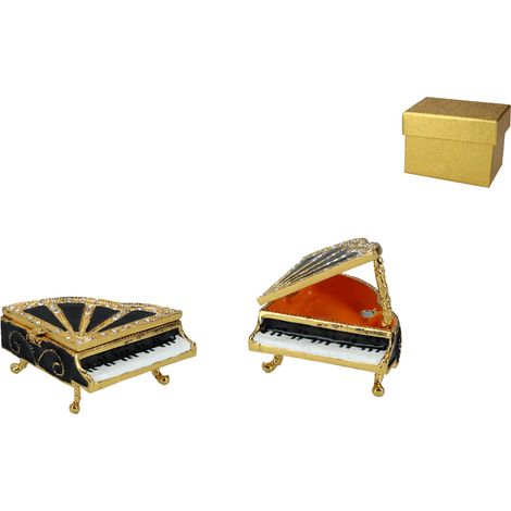 Scatola di metallo, pianoforte, portagioie, scatola decorativa, pianoforte (1/5)