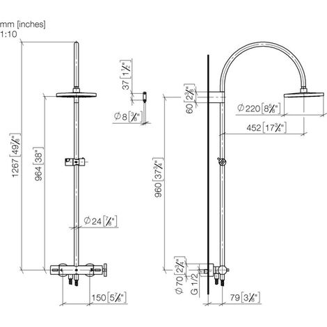 Dornbracht 34460892-27 Showerpipe avec thermostat de douche TARA (1/2)