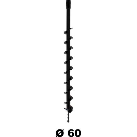 Gt Garden – Mèche Ø 60 mm pour tarière thermique – Longueur 80 cm – Pour béton armé et terrains accidentés – Goupille de fixation incluse