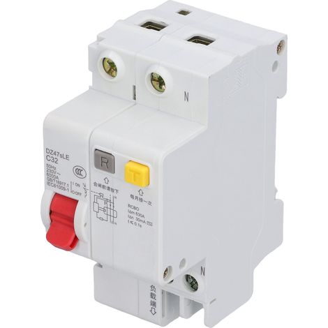 Disjoncteur miniature différentiel, montage sur rail DIN, 230 V, 32 A, monophasé + neutre, DZ47sLE C32 (1/5)
