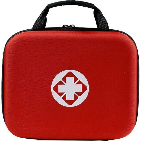 Trousse Premiers Secours - Sac Médicaments Étanche Rigidifié - Pour Voiture Maison Plein Air - Rouge (1/4)