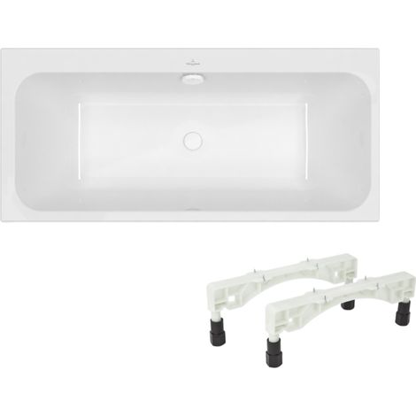 Baignoire droite 150 x 70 VILLEROY & BOCH Architectura + Pieds + Vidage de baignoire WIRQUIN blanc
