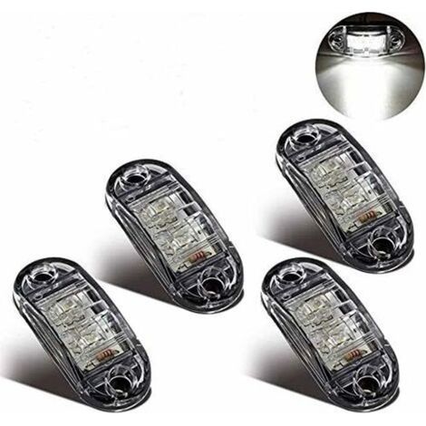 Feux de Gabarit Latéraux Feux De Dégagement LED pour 12V 24V Universel Remorque Camion Lorry Caravan Bus (4pcs Blanc) (1/4)