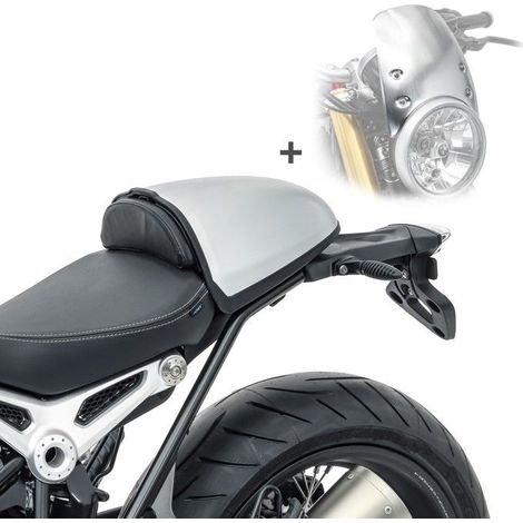 Set parabrezza e copri sella - WA1 (CW9 + Zaddox) - BMW R NineT 2014-2023 - Argento - ABS/Alluminio (1/4)