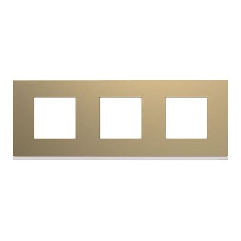 plaque - 3 postes - horizontale - 71 mm - champagne - hager gallery wxp0413
