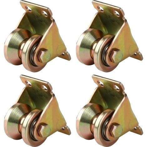 4 Pcs Poulie de levage pour cable acier 6 mm,Poulie à gorge en V pour câbles métallique avec 2 roulements à billes pour cordes à linge,portes roulantes,systèmes de palans (1/5)