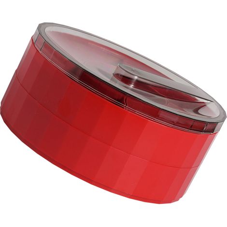 Drehbarer, unterteilter Servierteller, doppellagig, rot, für Nüsse, Süßigkeiten, Snacks, Trockenfrüchte, mit Deckel für Hochzeiten zu Hause. (1/5)