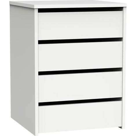 Briebe Clarity Cajonera Armario 4 Cajones, Cómoda Dormitorio 63,5 (Alto) x46 (Ancho) x45 (Fondo) cm Sinfonier Blanco (1/5)