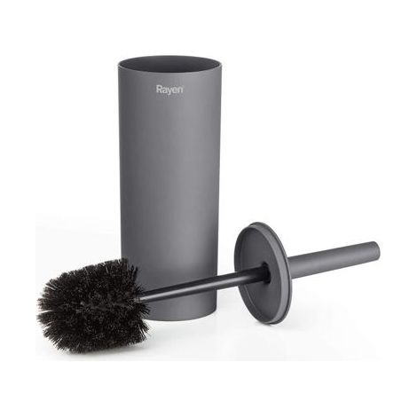 ESCOBILLA WC GRIS CON TAPA