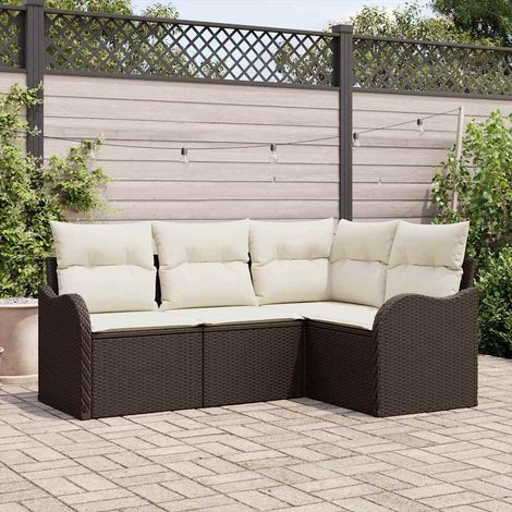 Gartensofa-set Braun Poly-Rattan