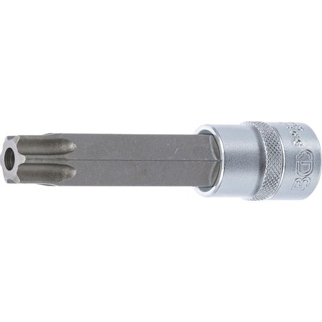 Punta de vaso longitud 110 mm entrada 12,5 mm (1/2") perfil en T (para Torx) con perforación T80 (1/2)
