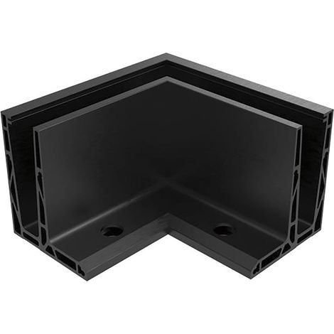 Economy Außenecke für Bodenprofile Eco 0006 Eckteil, Aluminium schwarz eloxiert (1/2)