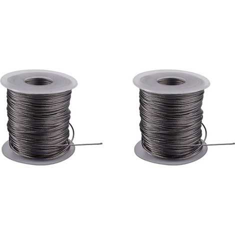 2X Levage de Levage 7X7 1mm Dia en Acier Inoxydable Flexible Corde 177Ft (1/5)