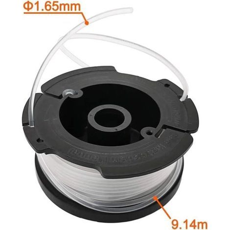 6 pièces de bobines de fil pour coupe-bordures Black et Decker Trimmer (lignes en nylon de 9,1 m de longueur 1,65 mm avec couvercle de bobine et ressort) (1/3)