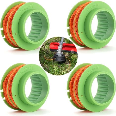 ZVD 4 PCS Bobine de coupe-herbe AS1300, Compatible avec EGO ST1500/ST1500-S, mangeur de mauvaises herbes, alimentation automatique, double ligne torsadée (1/4)