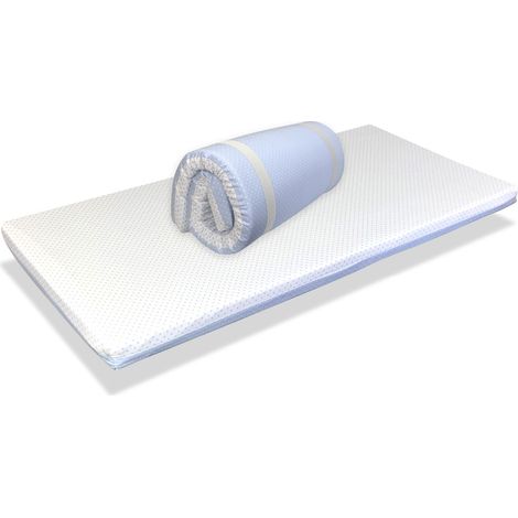 Colchon bebe CUNA de VIAJE MIMO 120X60 AZUL Altura 5 CM - Desenfundable, lavable, antifacteriano y facil de transportar