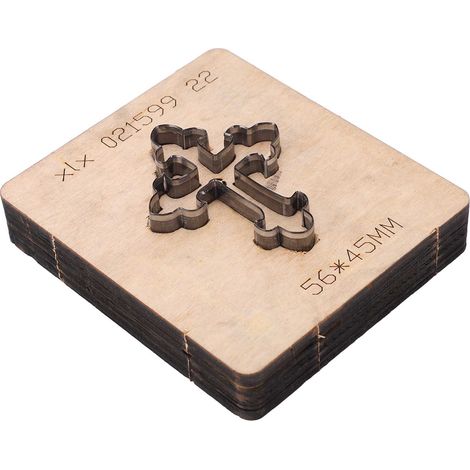 Matrice de découpe croisée en acier allié, moule à perforer les bords du cuir avec plaque en bois pour loisirs créatifs (1/5)