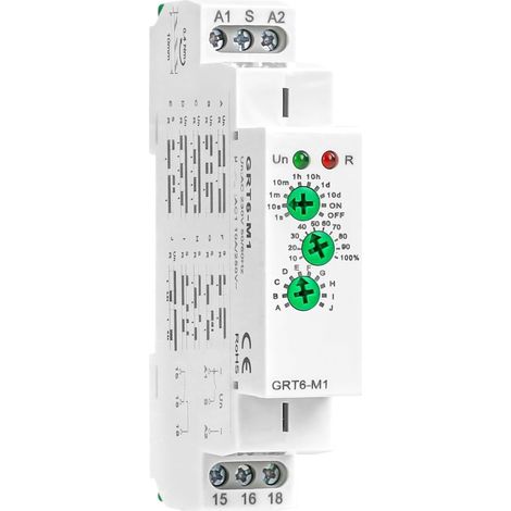 Relais Temporisé Multifonction GRT6-M1 Horloge Modulaire avec Retard de 0,1 s à 10 Jours Montage sur rail DIN 35 mm pour Système de Chauffage Contrôle Industrie (AC/DC24V-240V) (1/5)