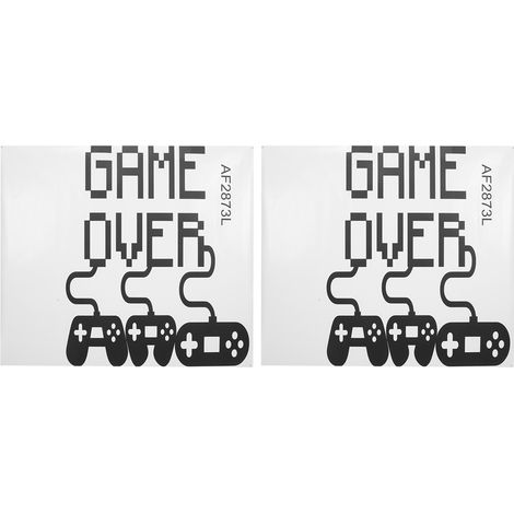 Autocollant mural motif lettres Game Over, déco maison DIY, sticker vinyle (1/5)