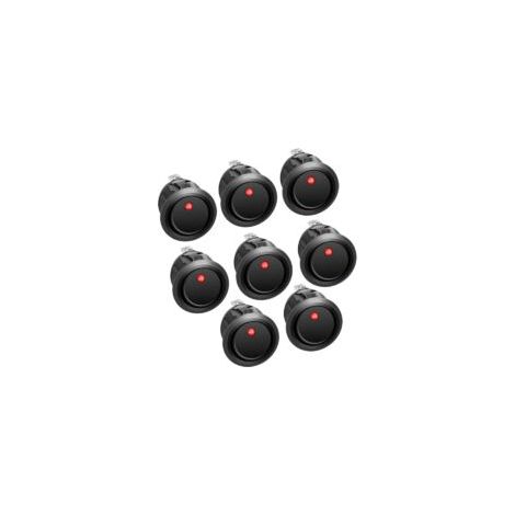 Interruttore a bilanciere on/off a 2 posizioni con indicatore LED DPST a 3 pin, interruttore a bilanciere a pulsante 12V 20A, adatto per automobili, navi ed elettrodomestici - Crezuo
