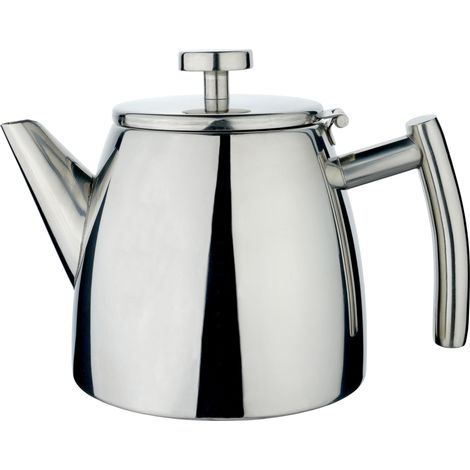 Café Théière Double paroi en Acier Inoxydable avec Couvercle à charnière Finition Miroir 600 ML 0,6 l (1/5)