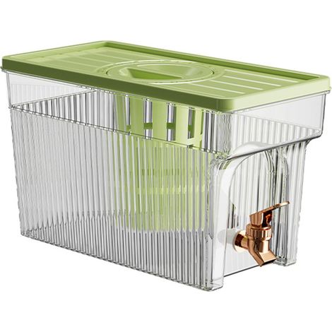 Bouilloire froide avec robinet 3L PET avec filtre à eau pour réfrigérateur, distributeur de boissons, récipient vert pour la maison et les fêtes