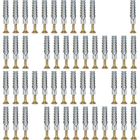 50 pièces Tube d ' expansion dentelé en métal vis taraudeuses automatiques bouchon de forage de tuyau pour sécurisé Installation à la maison Tube d ' expansion dentelé en métal vis (1/5)