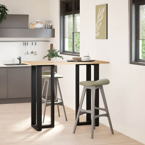 Pieds de table de bar en T, 2 pièces, noir, 40 x 35 x (110-111) cm, acier