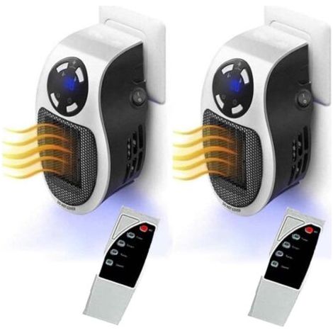 Soldes Lot de 2 Mini Chauffe-air Électrique Socket, Mini Heater 500w, Mini Chauffage Soufflant 500w, Radiateur Électrique Soufflant 500w, Système Thermostatique,Protection Contre Surchauffe (1/5)