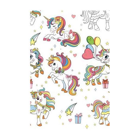 Nappe en papier Licorne Poneys Fête 120x180cm (1/3)