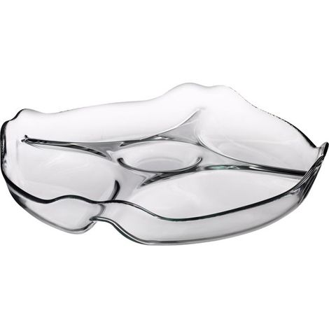 Plat de service - JUANIO - 5 compartiments - Verre - Transparent - Ø25,2 cm (1/4)