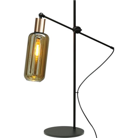 Lampe de table noire avec de l'or Bounty avec verre cylindrique - 4471-05-02-5 (1/3)