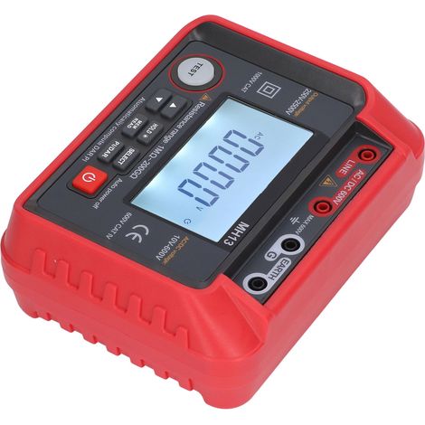 Testeur d'ohmmètre rouge pour mesure précise de la résistance d'isolement, de la tension de décharge AC et DC et de la tension de décharge. (1/5)