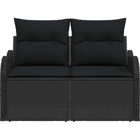 Maison Exclusive - Gartensofa mit Kissen Schwarz 121 x 62 x 69cm