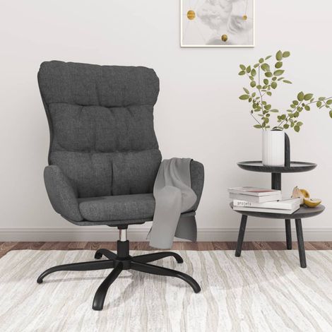 Chaise de relaxation Fauteuil relax - Gris foncé Tissu BonneVie-87836 (1/5)