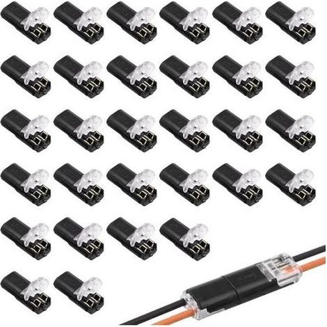 30PCS Connecteur Etanche 2 Fils,Connecteur Electrique Etanche 12v,Raccord Electrique Etanche,Connecteur Automobile,Adaptés aux Câbles 18-22 AWG, pour Éclairage LED et Électronique Automobile (1/4)